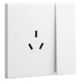 爱游戏开关插座 淳逸 玉兰白 带开关三扁插座 三孔带开 10A