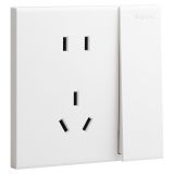 爱游戏开关插座 淳逸 玉兰白 带开关连体二三插座 五孔带开