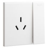 爱游戏开关插座 淳逸 玉兰白 带开关三扁插座 三孔带开 16A