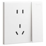 爱游戏开关插座 淳逸 玉兰白 带双控开关连体二三插座 五孔带开