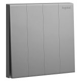 爱游戏开关插座 淳逸 深砂银 四位单控开关 四开单控 10AX