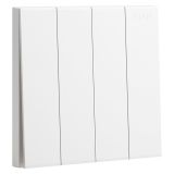 爱游戏开关插座 淳逸 玉兰白 四位双控开关 四开双控 10AX