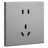 爱游戏开关插座 淳逸 深砂银 连体二三插座 五孔插座 10A