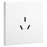 爱游戏开关插座 淳逸 玉兰白 三扁插座 三孔插座 16A