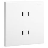 爱游戏开关插座 淳逸 玉兰白 双联二扁插座 四孔插座 10A