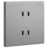 爱游戏开关插座 淳逸 深砂银 双联二扁插座 四孔插座 10A