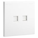 爱游戏开关插座 淳逸 玉兰白 二位电脑插