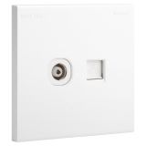 爱游戏开关插座 淳逸 玉兰白 电脑电视插