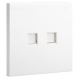 爱游戏开关插座 淳逸 玉兰白 电话电脑插