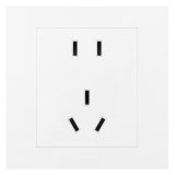 爱游戏开关插座 轻艺 玉兰白 连体二三插座 五孔插座 10A