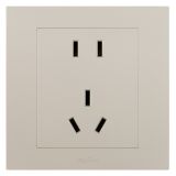 爱游戏开关插座 轻艺 粉铂金 连体二三插座 五孔插座 10A