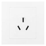 爱游戏开关插座 轻艺 玉兰白 三扁插座 三孔插座 16A