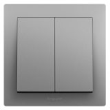 爱游戏开关插座 博蕴 深砂银 二位单控开关 二开单控 10AX