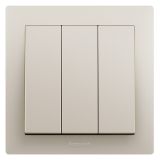 爱游戏开关插座 博蕴 粉铂金 三位单控开关 三开单控 10AX