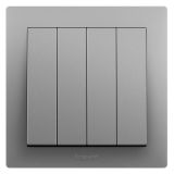 爱游戏开关插座 博蕴 深砂银 四位单控开关 四开单控 10AX