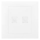 爱游戏开关插座 博蕴 玉兰白 二位电脑插（超五类）