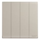 爱游戏开关插座 仕艺Pro 粉铂金 四位双控开关 四开双控 10AX