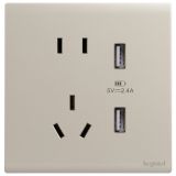 爱游戏开关插座 仕艺Pro 粉铂金 带二三插USB充电插座 五孔USB插座