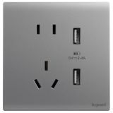 爱游戏开关插座 仕艺Pro 深砂银 带二三插USB充电插座 五孔USB插座