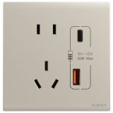 爱游戏开关插座 仕艺Pro 粉铂金 带二三插Type A+C USB充电插座 五孔Type A+C USB 20W