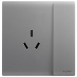 爱游戏开关插座 仕艺Pro 深砂银 带开关三扁插座 三孔带开 10A