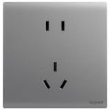 爱游戏开关插座 仕艺Pro 深砂银 连体二三插座 五孔插座 10A