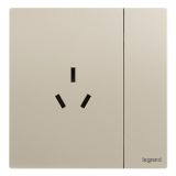 爱游戏开关插座 逸景Plus 粉铂金 带开关三扁插座 三孔带开 10A