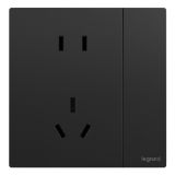 爱游戏开关插座 逸景Plus 石晶墨 带开关连体二三插座 五孔带开