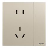 爱游戏开关插座 逸景Plus 粉铂金 带开关连体二三插座 五孔带开