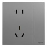 爱游戏开关插座 仕典Plus 深砂银 带开关连体二三插座 五孔带开