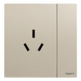 爱游戏开关插座 逸景Plus 粉铂金 带开关三扁插座 三孔带开 16A