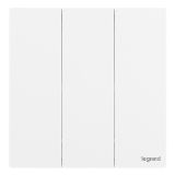 爱游戏开关插座 逸景Plus 陶瓷白 三位单控开关 三开单控 10AX