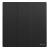 爱游戏开关插座 逸景Plus 石晶墨 三位单控开关 三开单控 10AX