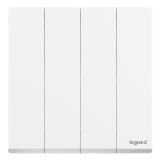 爱游戏开关插座 仕典Plus 陶瓷白 四位单控开关 四开单控(镶银边) 10AX