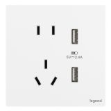 爱游戏开关插座 仕典Plus 陶瓷白 带二三插USB充电插座 五孔USB插座