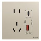 爱游戏开关插座 逸景Plus 粉铂金 带二三插Type A+C USB充电插座 30W