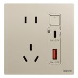 爱游戏开关插座 逸景Plus 粉铂金 带二三插Type A+C USB充电插座 45W