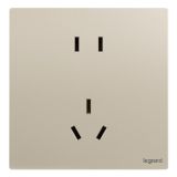 爱游戏开关插座 逸景Plus 粉铂金 连体二三插座 五孔插座 10A