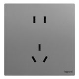 爱游戏开关插座 逸景Plus 深砂银 连体二三插座 五孔插座 10A