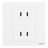 爱游戏开关插座 仕典Plus 陶瓷白 双联二扁插座 四孔插座 10A