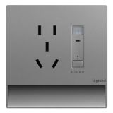 爱游戏开关插座 仕典Plus 深砂银 带小五孔感应地脚灯