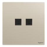 爱游戏开关插座 逸景Plus 粉铂金 两位电脑插（六类）