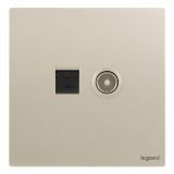 爱游戏开关插座 逸景Plus 粉铂金 电脑（六类）电视插